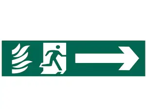 Durable Scan Safety Sign - Running Man Arrow Right 200x50mm