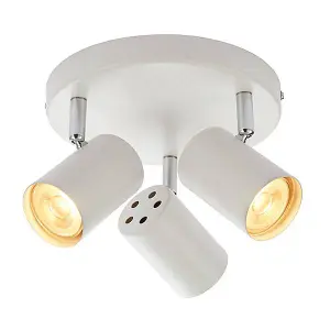 Luminosa Arezzo 3 Light Spotlight Matt White, Chrome Plate, GU10