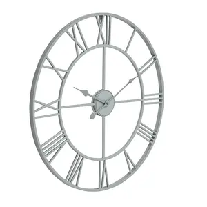 Hill Interiors Skeleton Wall Clock Grey (One Size)