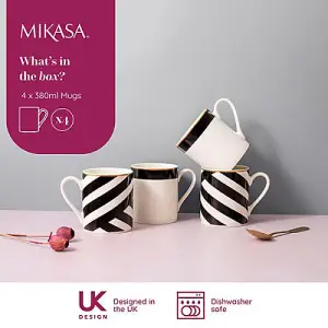 Mikasa Luxe Deco Set of 4 380ml Mugs