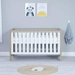 Luno Cot Bed White Oak / No