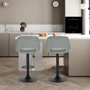 Height-adjustable Simonsen bar stool (Set of 2) Grey