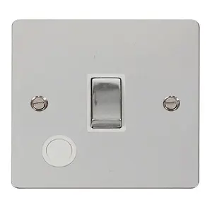 Flat Plate Polished Chrome 1 Gang 20A Ingot DP Switch With Flex - White Trim - SE Home