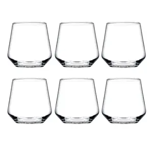 URBNLIVING 9cm Height 350ml Clear Glasses Set of 6