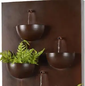 Primrose Tozi Bowl Tiered Water Wall Planter Zinc Water Feature H110cm