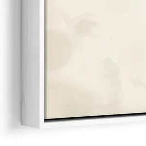 The Butcher's Cuts Guide Beef Beige CANVAS FLOATER FRAME Wall Art Print Picture White Frame (H)51cm x (W)76cm