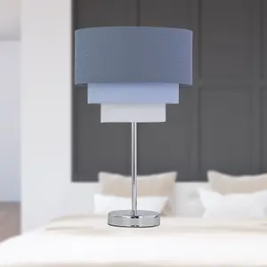 First Choice Lighting Gabi Blue Ombre Linen 22cm Table Lamp Shade