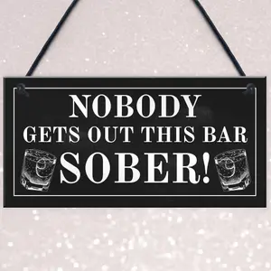 Funny Bar Sign For Home Hanging Garden Pub Plaque Gin Wine Gift