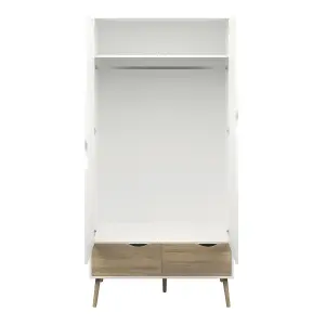 OSLO 2 DOORS WARDROBE WHITE OAK