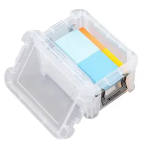 Set of 12 x 0.2L Mini Clip Top Allstore Stackable Storage Boxes Office Organiser