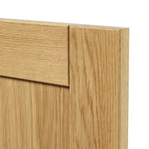 GoodHome Verbena Natural oak effect Matt natural oak effect Shaker 2 drawer front, bridging door & bi fold door 500mm