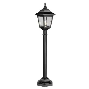 Elstead Kerry 1 Light Outdoor Coastal Post Lantern Black IP44, E27