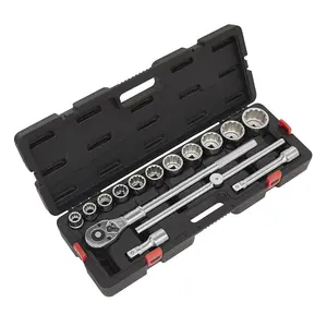 Sealey Socket Set 3/4" Square Drive 12-Point WallDrive 15 Pieces Metric AK2583