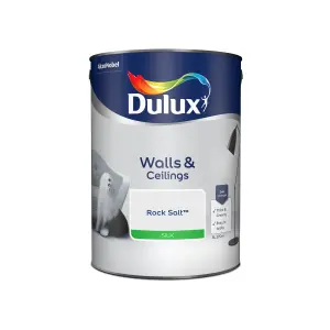 Dulux Walls & ceilings Rock salt Silk Emulsion paint, 5L