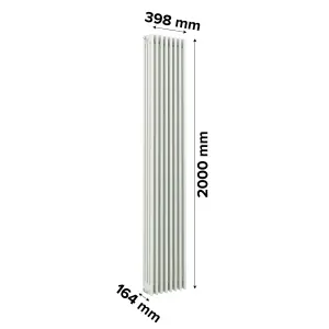 Acova White 4 Column Radiator, (W)398mm x (H)2000mm