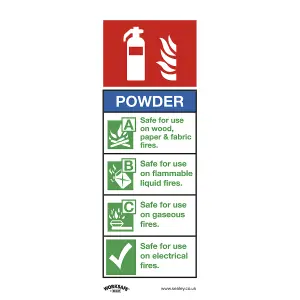 Sealey Safe Conditions Sign Powder Fire Extinguisher Rigid Plastic x10 SS52P10