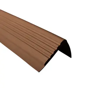 Anti non slip stair PVC nosing rubber angle step edge trim  PMW 150cm brown