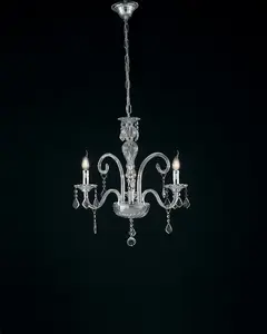 Luminosa 3 Light Chandeliers Chrome, Crystal 60x65cm