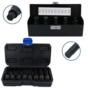 1/2in Drive Shallow and Deep Metric Impact Allen Key Hex Bit Sockets 4 to 19mm 18pc