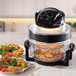 Daewoo 17 Litre Halogen Air Fryer 1400W Glass Bowl Energy Efficient Oven Cooker