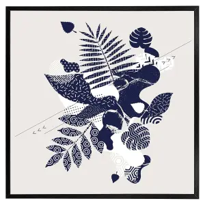 Decorative leaf prints (Picutre Frame) / 20x20" / Grey