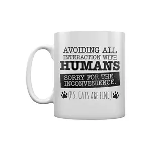 Grindstore Avoiding All Interaction With Humans Mug White/Black (One Size)