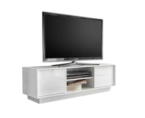 FURNICOMP Glacia 2 Door 139cm White Gloss TV Unit