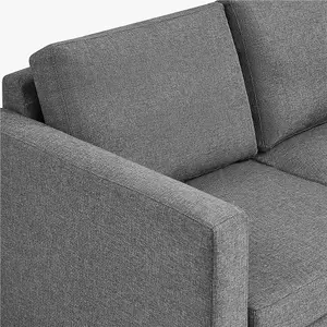 Yaheetech Light Grey Fabric Upholstered 3-Seater Sofa Couch