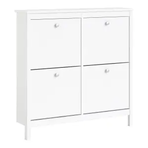 Madrid Shoe cabinet 4 Compartments in White