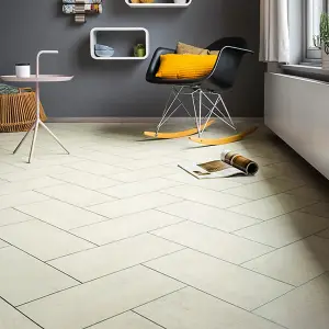 White Modern Tile Effect Anti-Slip Vinyl Flooring for Home, Shops, Offices, 2.8mm Thick Vinyl Sheet-5m(16'4") X 4m(13'1")-20m²