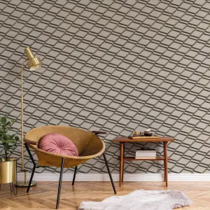 Galerie Botanica Bronze Grey Chain Link Smooth Wallpaper