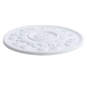 Polyurethane Ceiling Rose Rossete Decoration European Style Wall Ceiling Decor 85cm Dia x 3cm T White