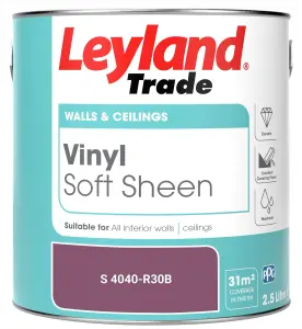 Leyland Trade Vinyl Soft Sheen Walls & Ceilings Emulsion Paint (S 4040-R30B) - 2.5L