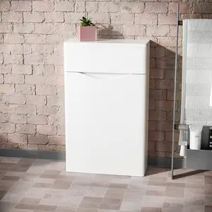 Nes Home Merton 500mm Modern Back To Wall WC Unit BTW Bathroom Furniture White