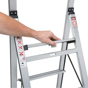 3 Step Ladder Wolf Slimline, Anti Slip, Folding, Aluminium Steps, 150KG Max Capacity