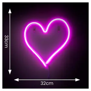 ValueLights Heart Neon White Light Decoration