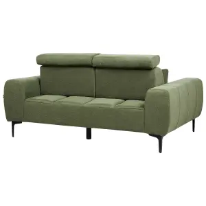 2 Seater Fabric Sofa Green VEGAMO