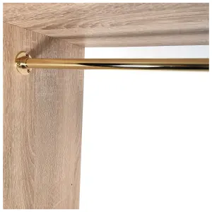 Round Wardrobe Rail Hanging Tube Pipe 1100mm Polished Gold Set with End Brackets