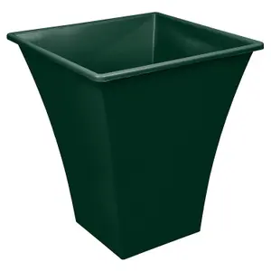 simpa 2PC Dark Green Large Metallic Style Plastic Planters.