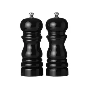 Essentials by Premier Salta 14cm Black Hi Gloss Salt And Pepper Set