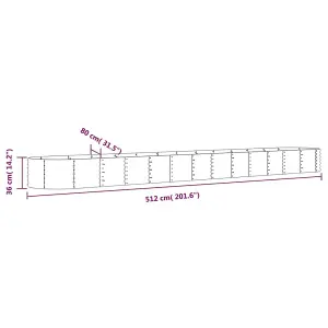 Berkfield Garden Planter Powder-coated Steel 512x80x36 cm Anthracite