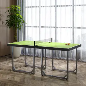 HOMCOM Tennis Table Ping Pong Foldable with Net Game Steel 182cm Indoor, Green