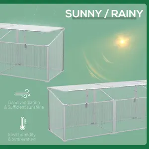 Outsunny Aluminium Greenhouse Plants Raised Bed Vented Cold Frame Transparent