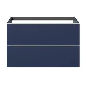 GoodHome Imandra Matt Blue Wall-mounted Bathroom Cabinet (H) 600mm (W) 1000mm