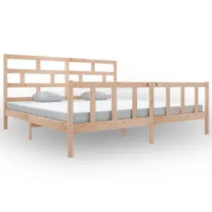 Berkfield Bed Frame Solid Wood Pine 180x200 cm 6FT Super King 6FT Super King