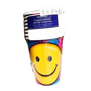 Amscan Keep On Smiling Party Cup (Pack of 8) Yellow/Blue/Pink (One Size)