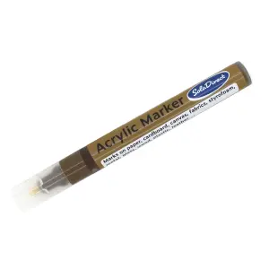 Acrylic Paint Marker Pen Permanent for Stone Leather Fabric Plastic (Brown)