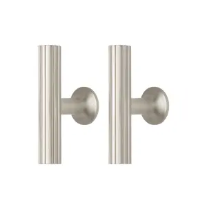 GoodHome Sumac Nickel effect Silver Kitchen cabinets Bar Handle (L)6cm (D)33mm, Pack of 2