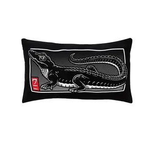 Unorthodox Collective Oriental Crocodile Filled Cushion Black (One Size)