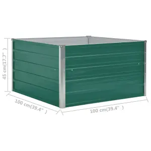 Berkfield Raised Garden Bed 100x100x45 cm Galvanised Steel Green